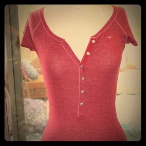 Hollister crop sleeve tee